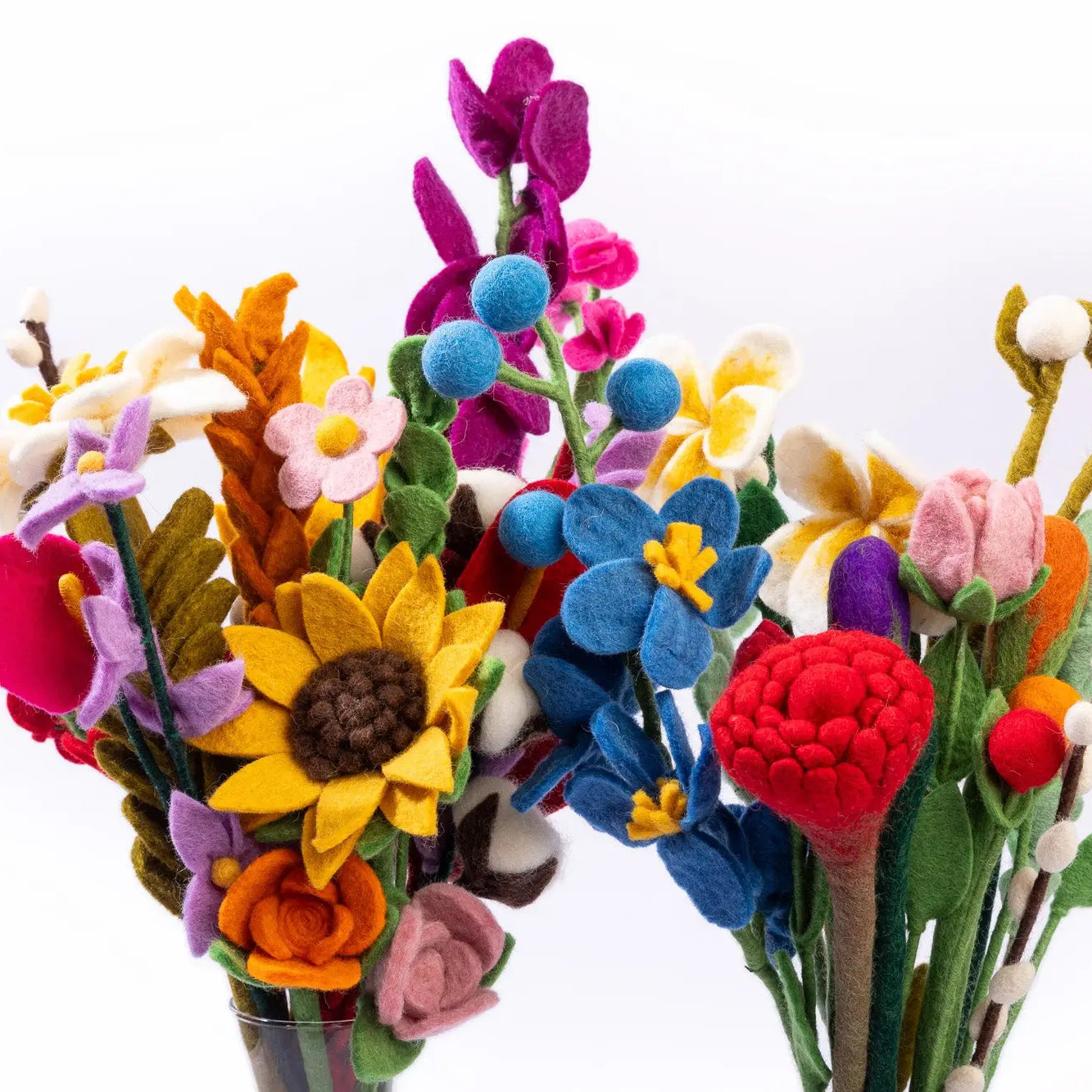 Felt Mixed Flower Bouquet – Set of 4 – Eco-Friendly Floral Decor for Home, Weddings, and Gifts Best Himalaya