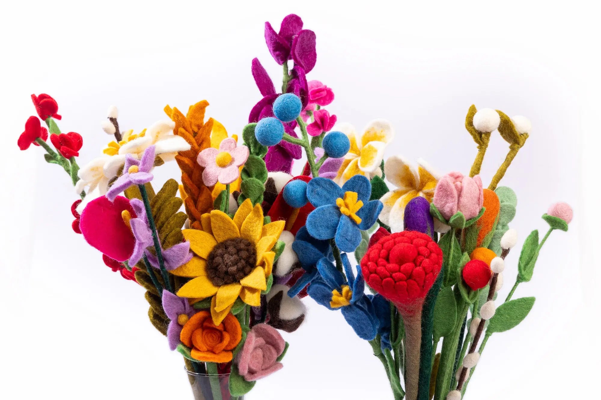 Felt Mixed Flower Bouquet – Set of 4 – Eco-Friendly Floral Decor for Home, Weddings, and Gifts Best Himalaya