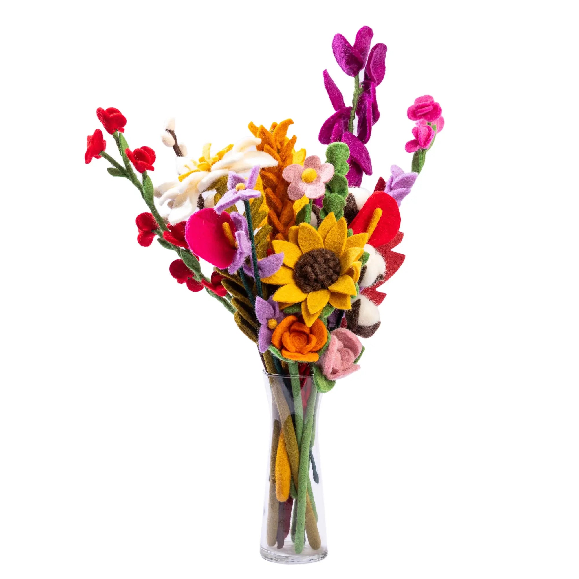 Felt Mixed Flower Bouquet – Set of 4 – Eco-Friendly Floral Decor for Home, Weddings, and Gifts Best Himalaya