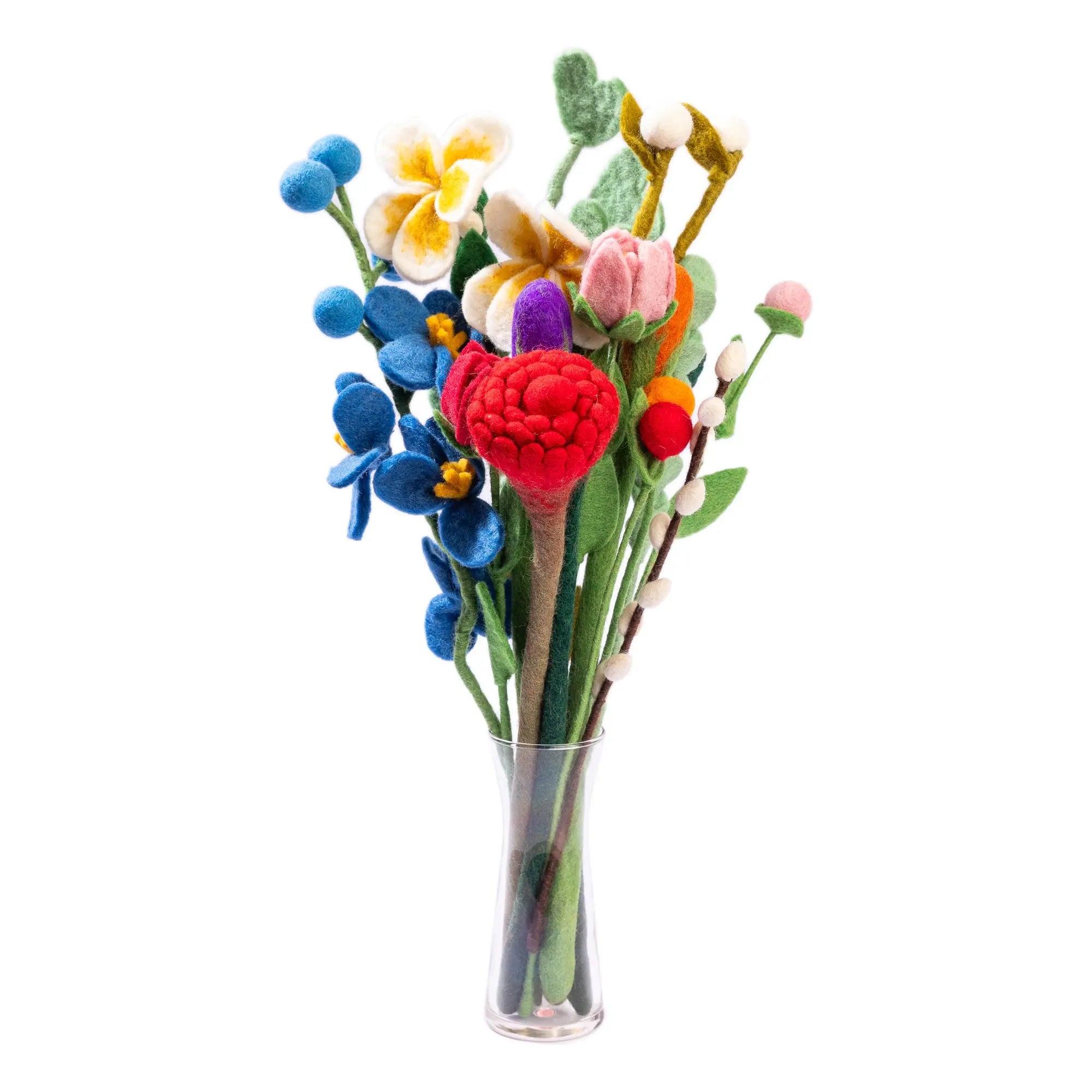 Felt Mixed Flower Bouquet – Set of 4 – Eco-Friendly Floral Decor for Home, Weddings, and Gifts Best Himalaya