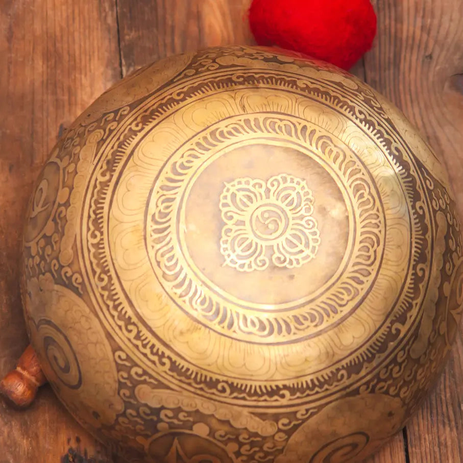 Fire & Mantra Carved Etching Singing Bowl For Chakra Healing - Best HimalayaBest Himalaya