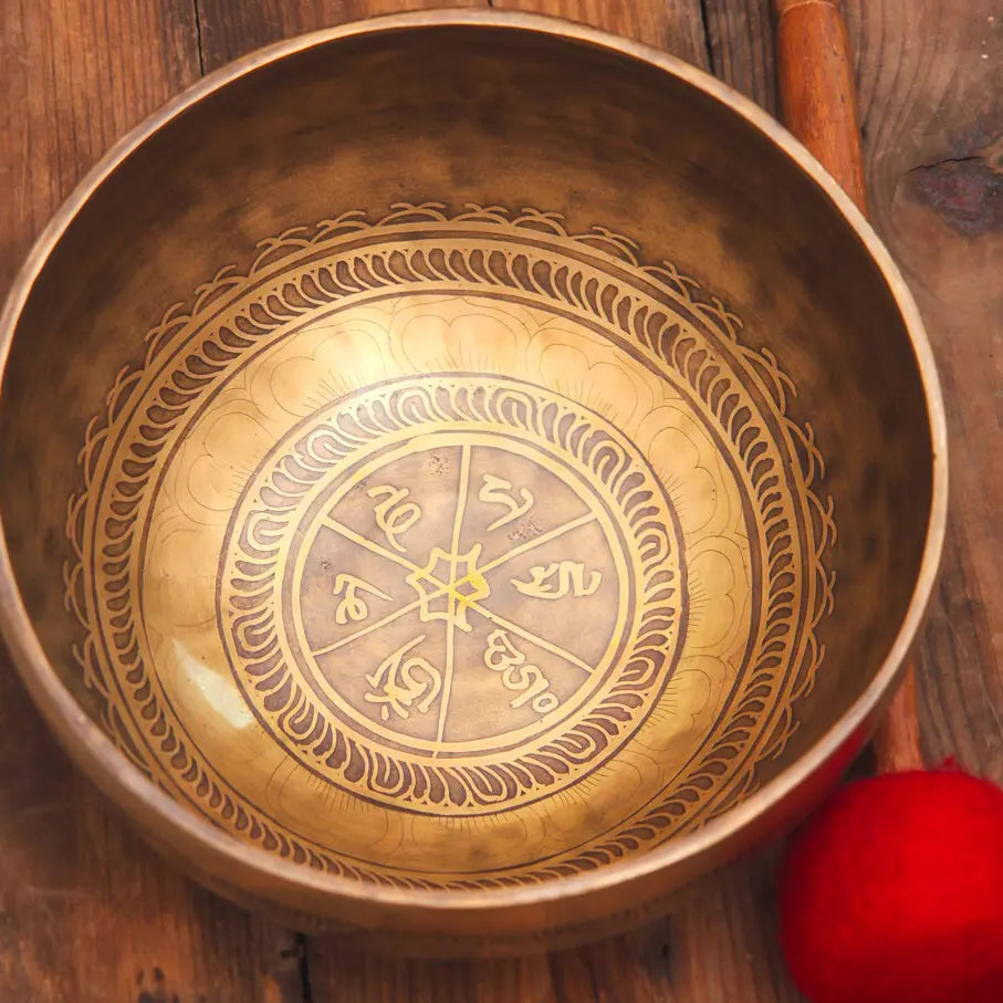 Fire & Mantra Carved Etching Singing Bowl For Chakra Healing - Best HimalayaBest Himalaya