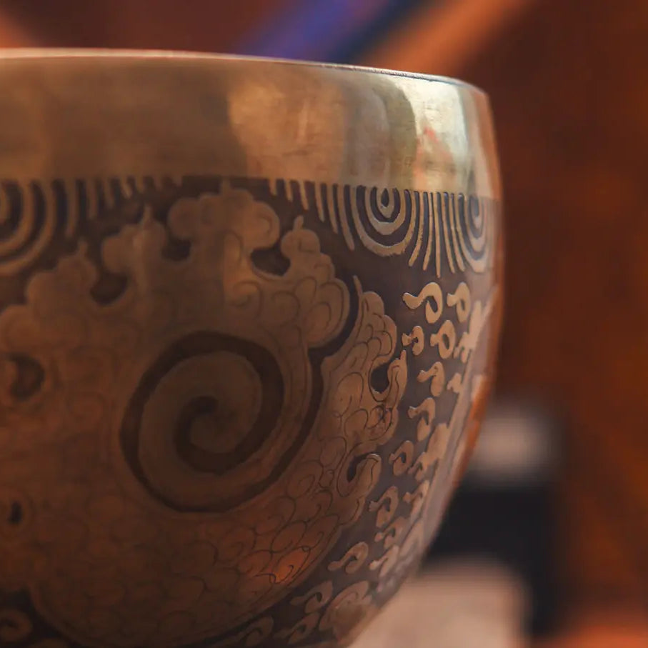 Fire & Mantra Carved Etching Singing Bowl For Chakra Healing - Best HimalayaBest Himalaya