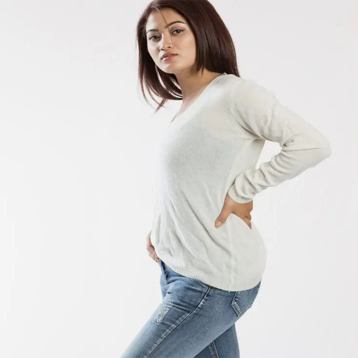 Full Sleeved Pure Pashmina Round Neck Top - Best HimalayaBest Himalaya