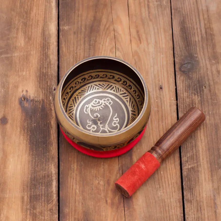 Golden Etching Tibetan Singing Bowl A Handmade Masterpiece - Best HimalayaBest Himalaya