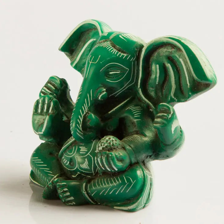 Green Ganesh Statue Resin - Best HimalayaBest Himalaya