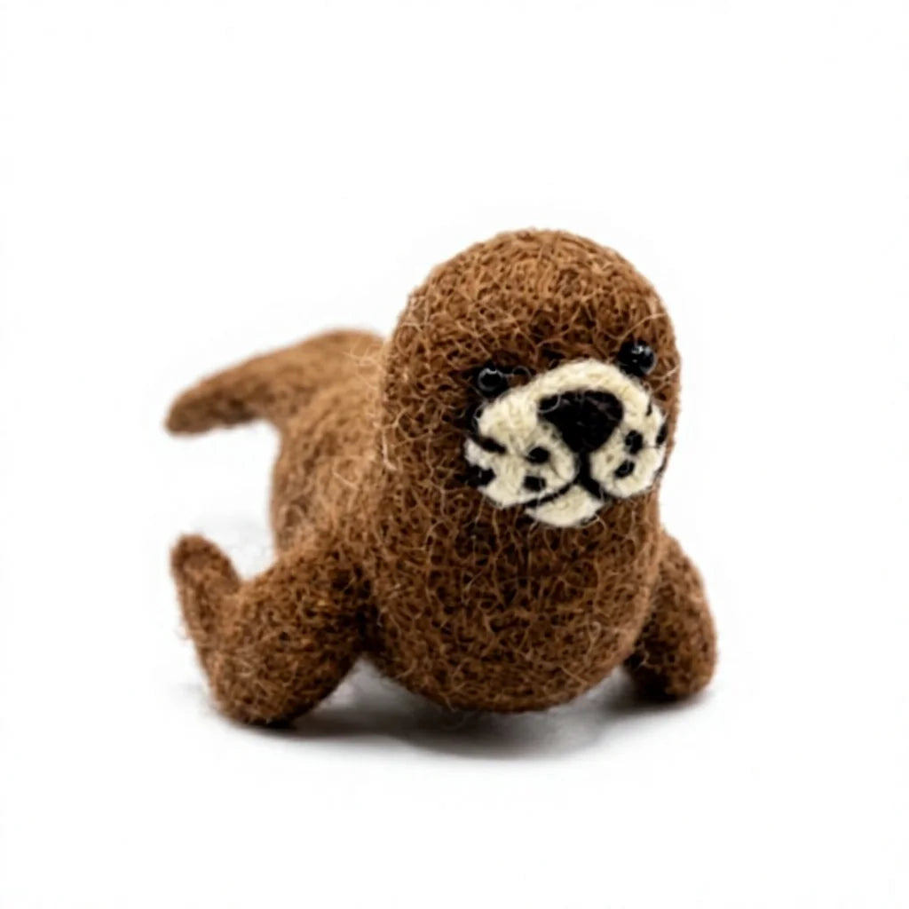 Felt Wool Baby Seal Figurine Ornament – view 2