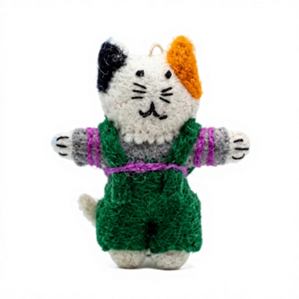 Felt Wool Christmas Faux Fur Cat Doll Ornament – view 4