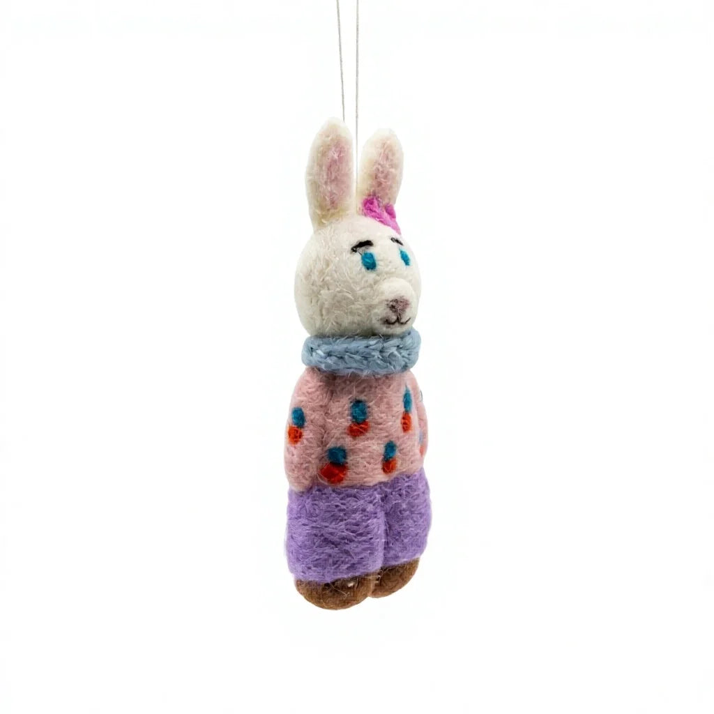Felt Wool Bunny Christmas Ornament Cartoon Animal Decor Small Indoor Decor – view 3