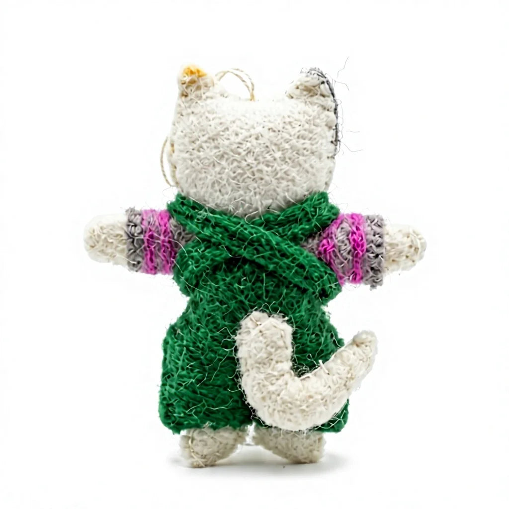 Felt Wool Christmas Faux Fur Cat Doll Ornament – view 3