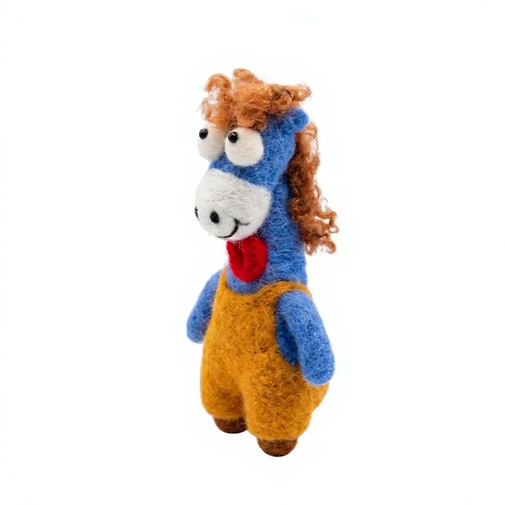 Felt Wool Horse Ornament with Red Bow Tie Cartoon Animal Christmas Decor – view 3