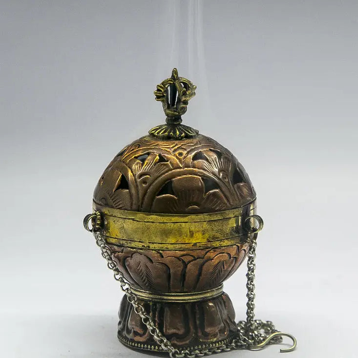 Handcrafted Beauty: The Tibetan Hanging Metal Incense Burner - Best HimalayaBest Himalaya