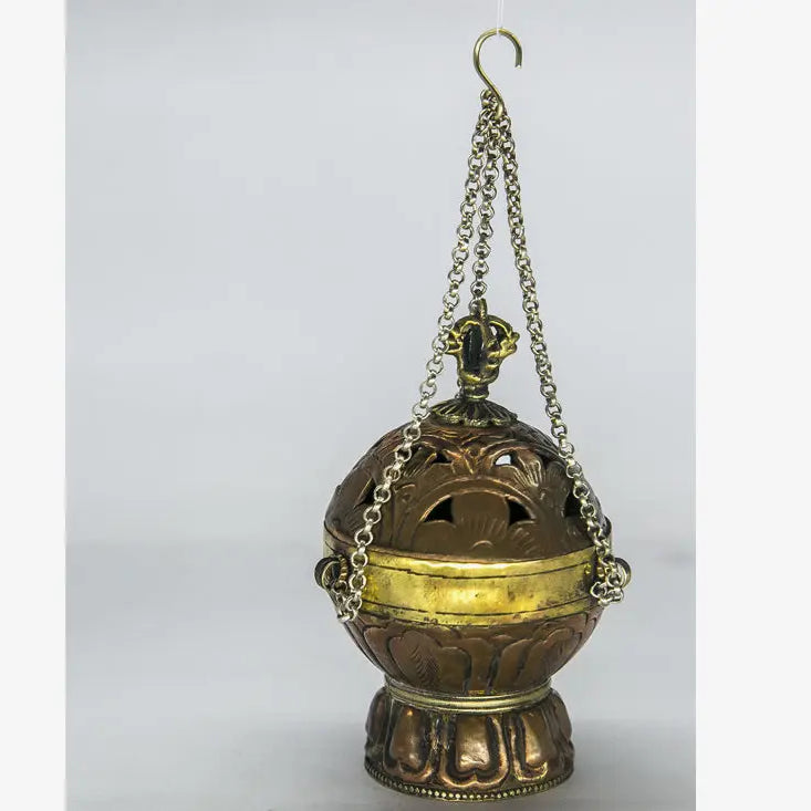 Handcrafted Beauty: The Tibetan Hanging Metal Incense Burner - Best HimalayaBest Himalaya