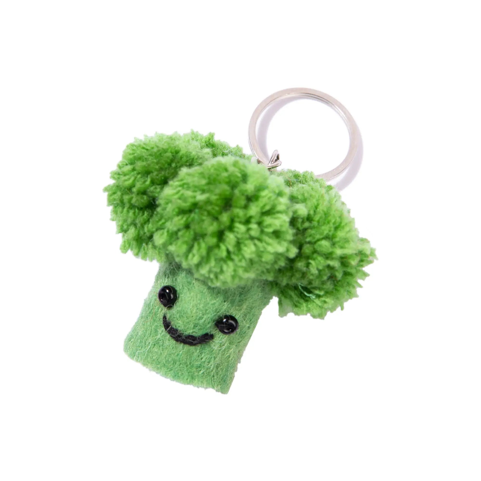 Handmade Felt Broccoli Keyring – Cute Vegetable Keychain – Fun Gift or Bag Charm Best Himalaya