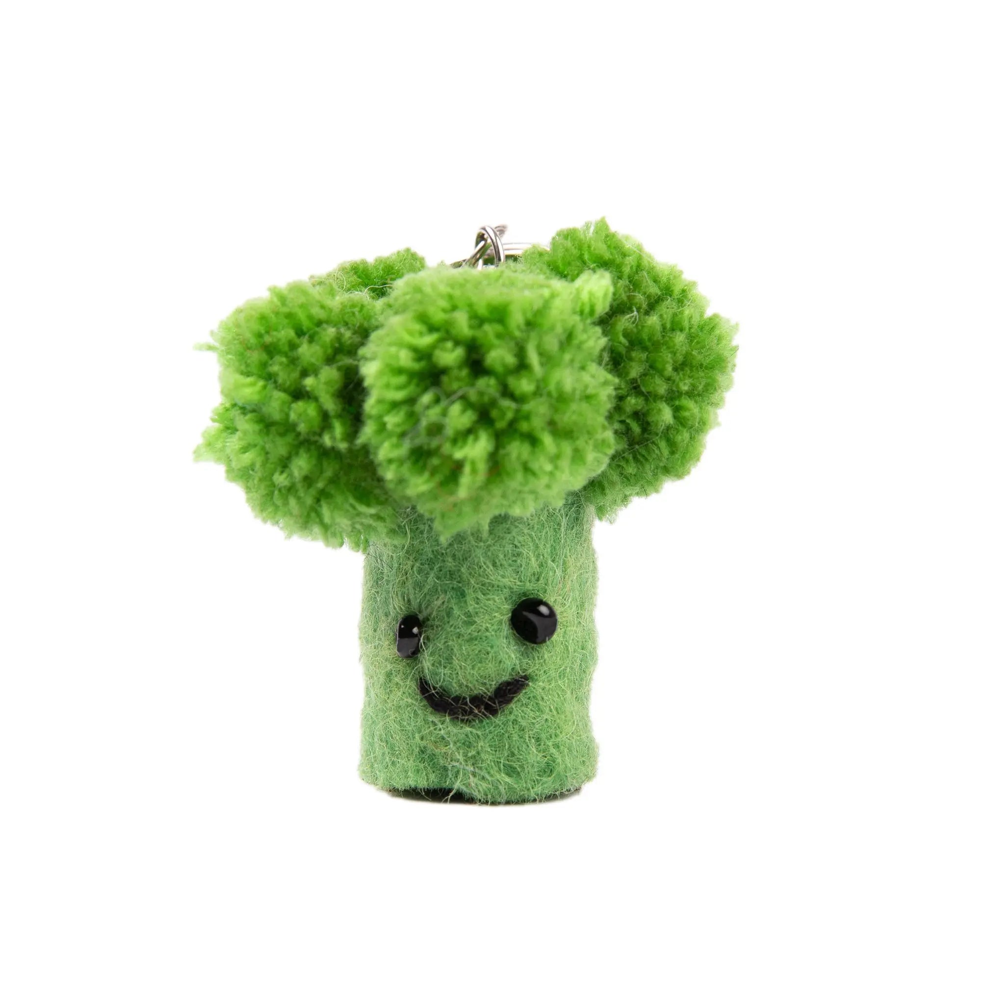Handmade Felt Broccoli Keyring – Cute Vegetable Keychain – Fun Gift or Bag Charm Best Himalaya