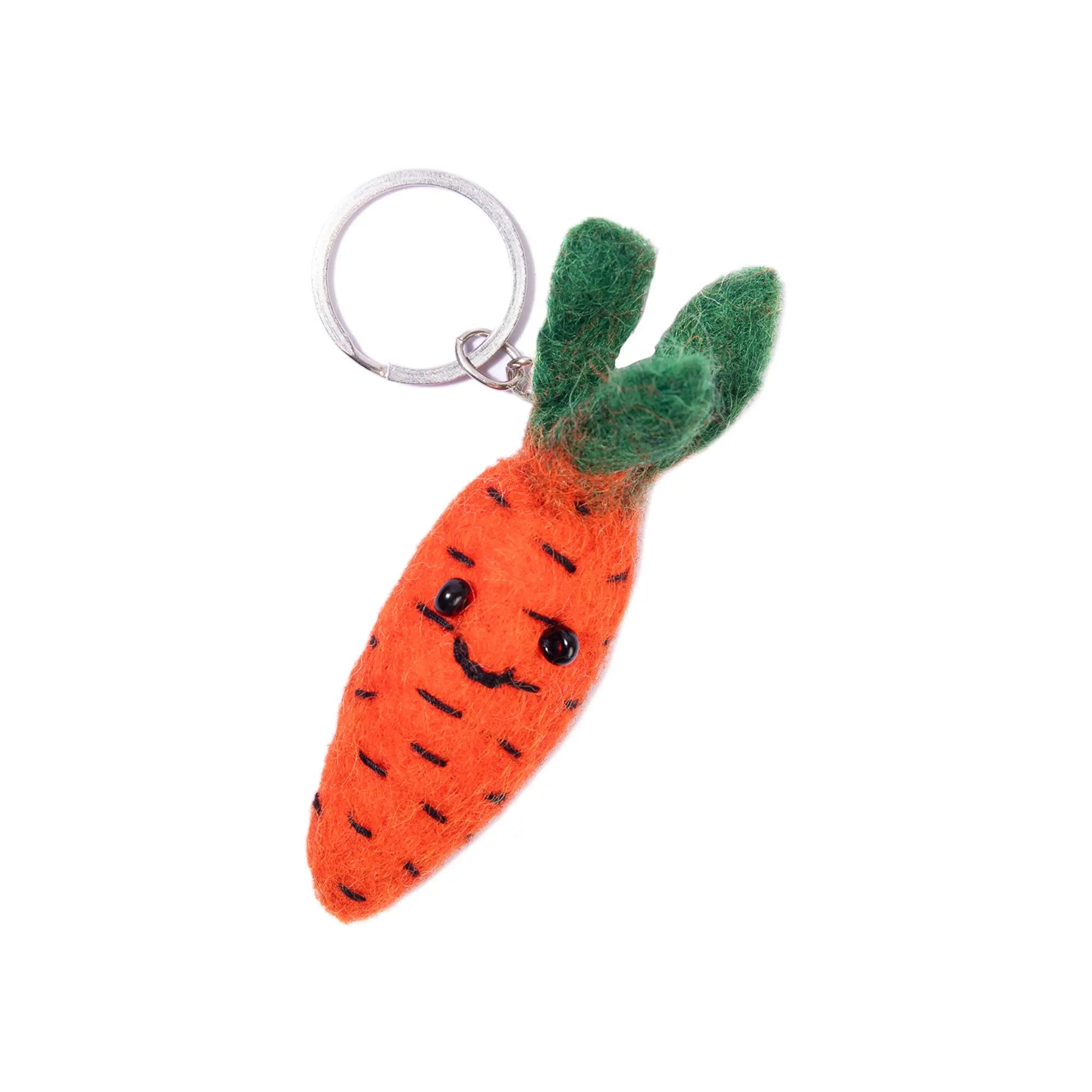 Handmade Felt Carrot Keyring – Cute Vegetable Keychain – Fun Gift or Accessory Best Himalaya