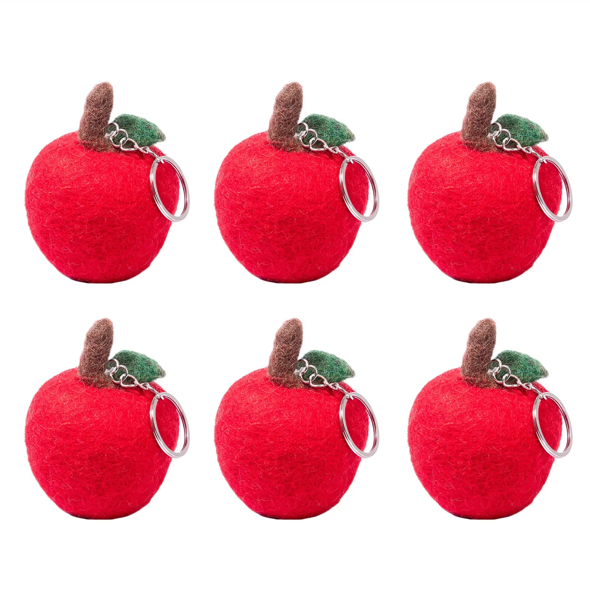 Handmade Felt Smiley Apple Keyring – Colorful Keychain – Cute Gift or Bag Accessory Best Himalaya