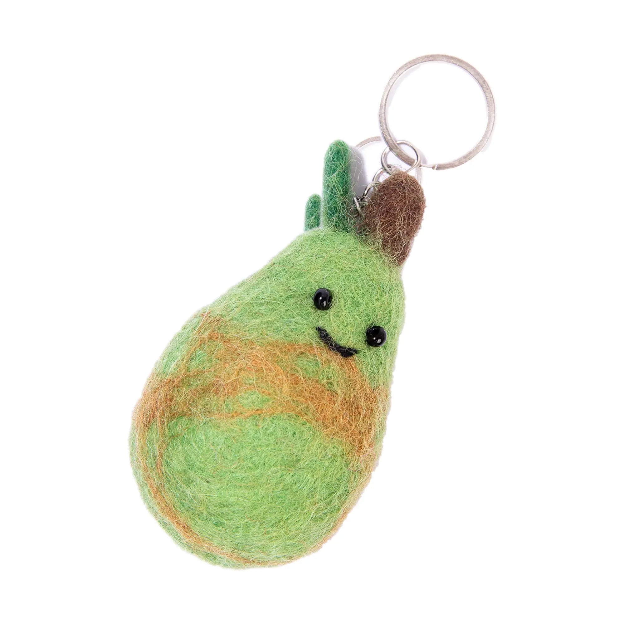 Handmade Felt Smiley Avocado Keyring – Colorful Keychain – Cute Gift or Bag Accessory Best Himalaya