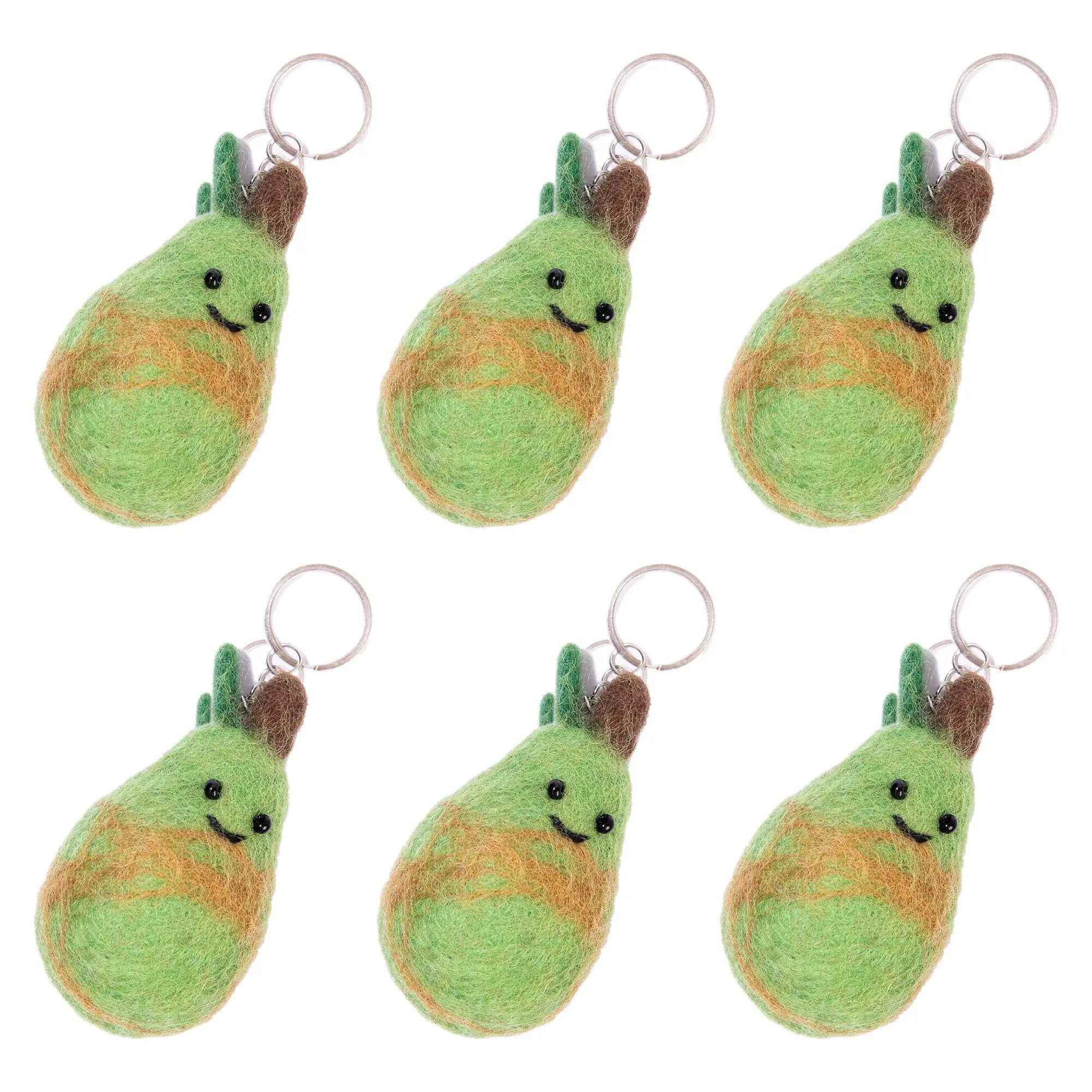 Handmade Felt Smiley Avocado Keyring – Colorful Keychain – Cute Gift or Bag Accessory Best Himalaya