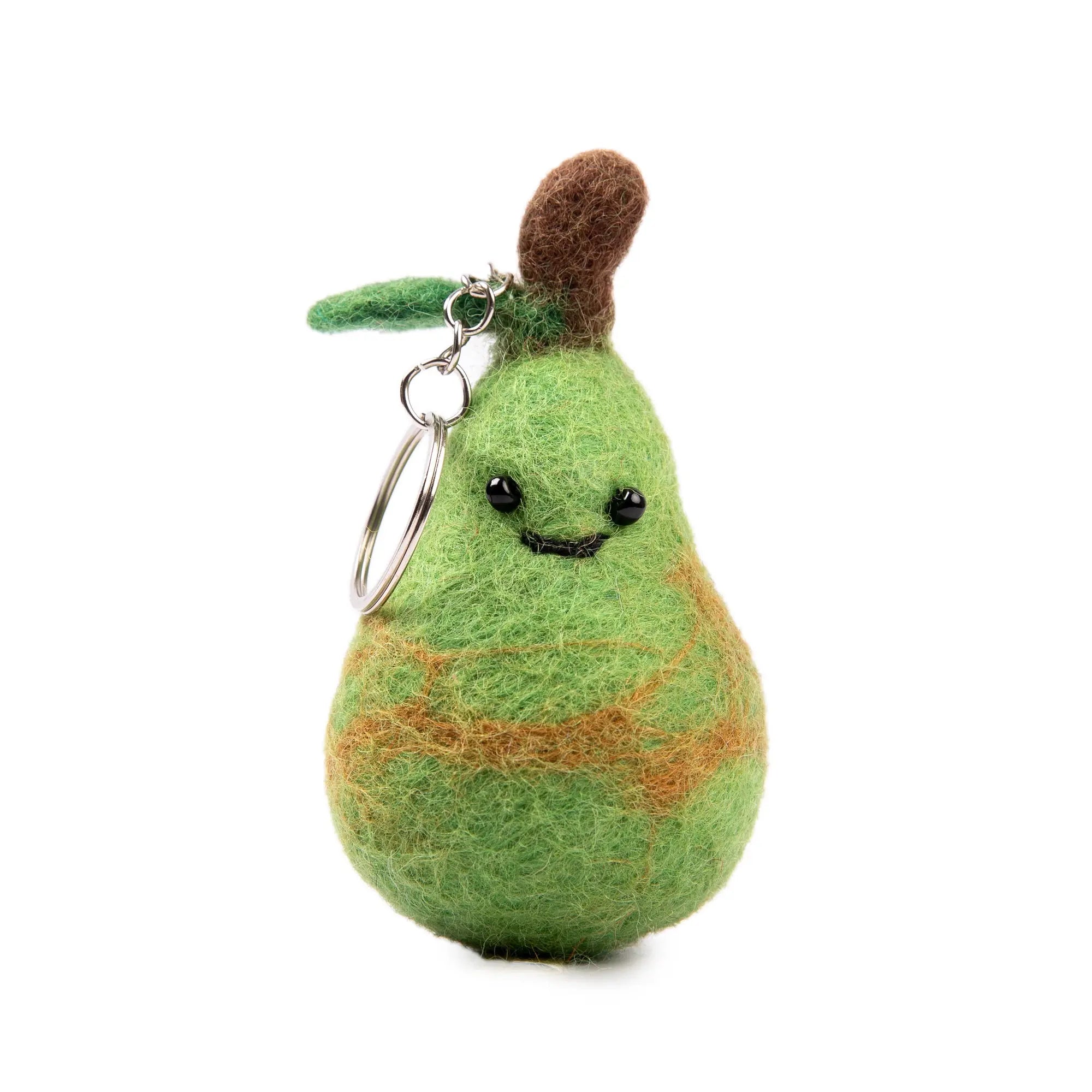 Handmade Felt Smiley Avocado Keyring – Colorful Keychain – Cute Gift or Bag Accessory Best Himalaya