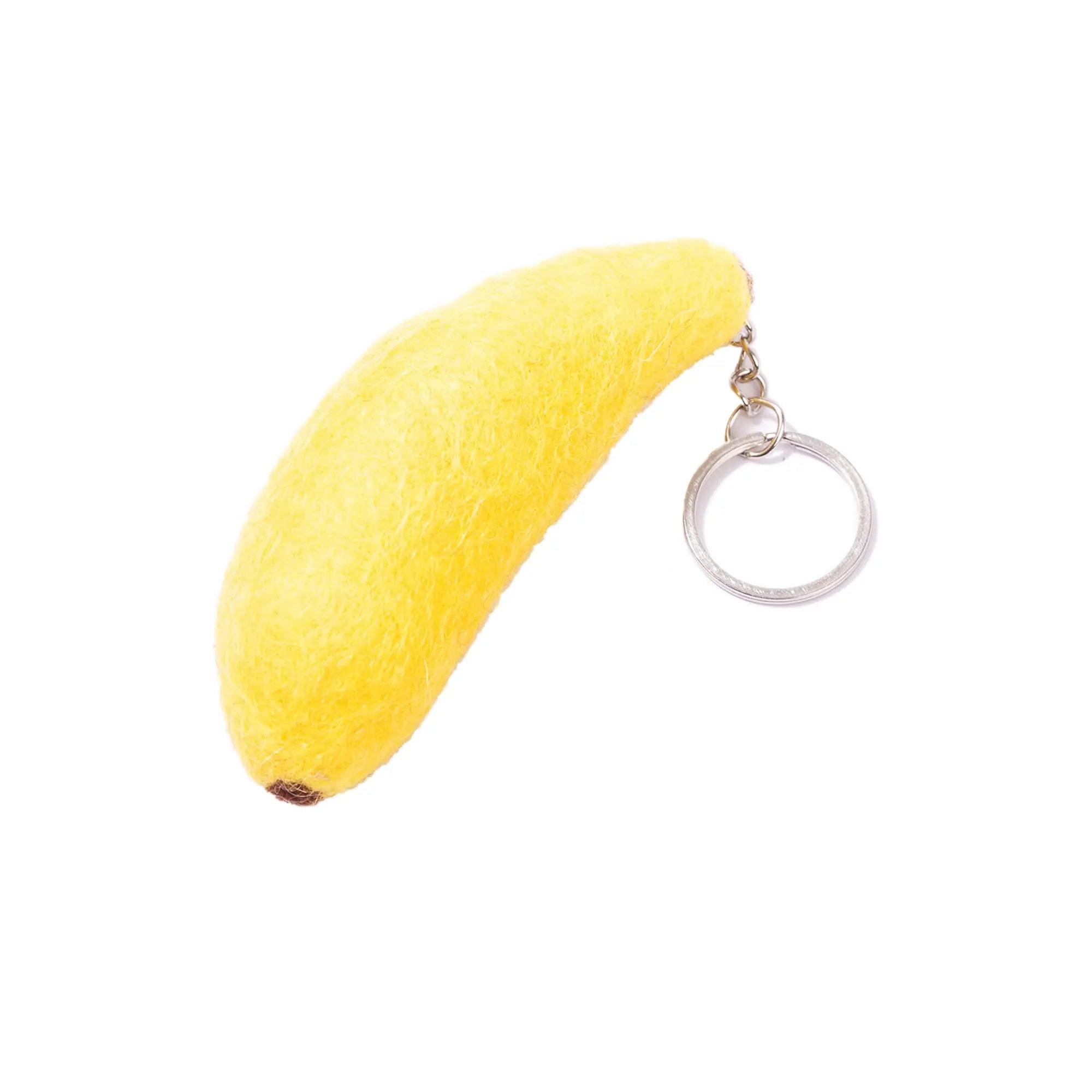Handmade Felt Smiley Banana Keyring – Colorful Keychain – Cute Gift or Bag Accessory Best Himalaya