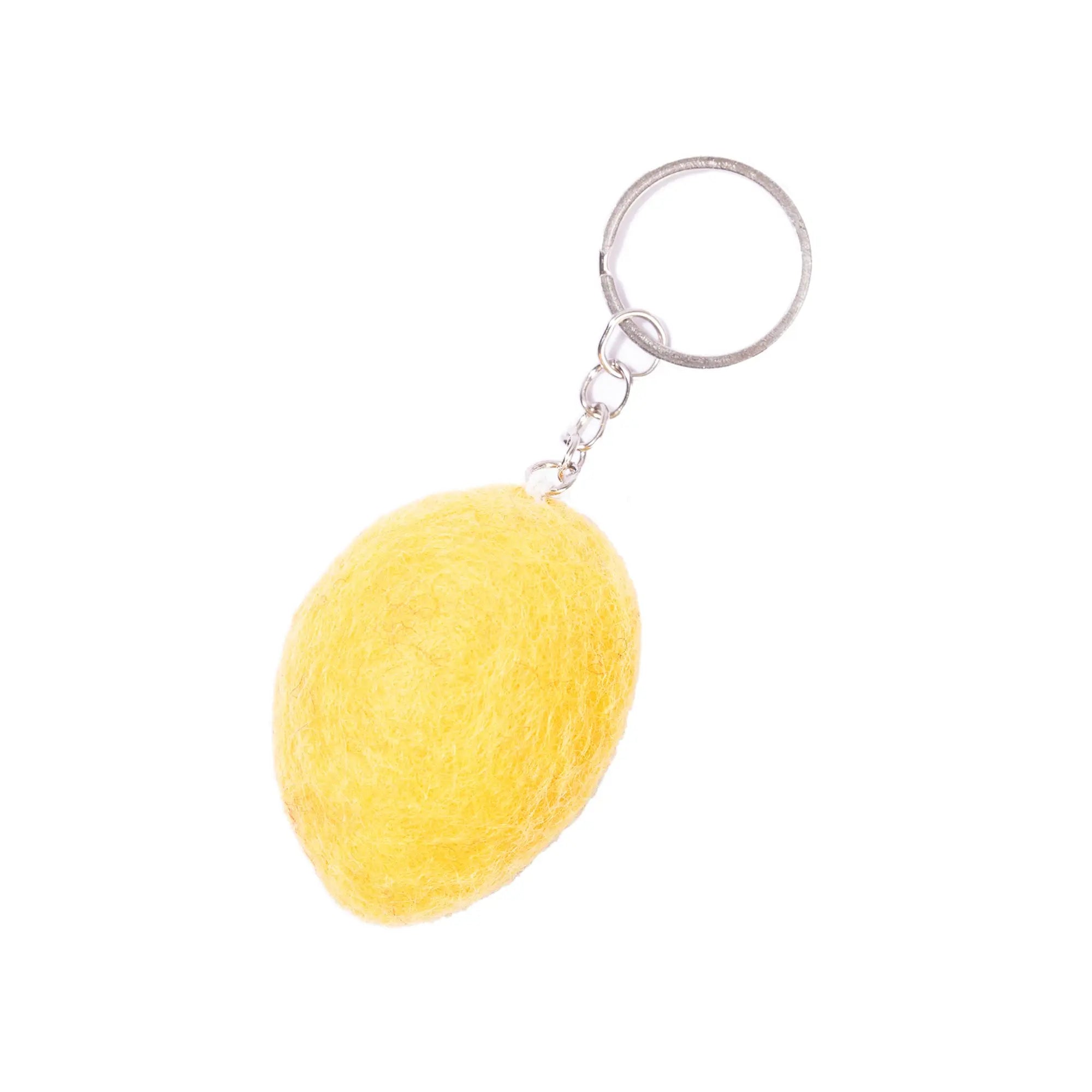 Handmade Felt Smiley Lemon Keyring – Colorful Keychain – Cute Gift or Bag Accessory Best Himalaya