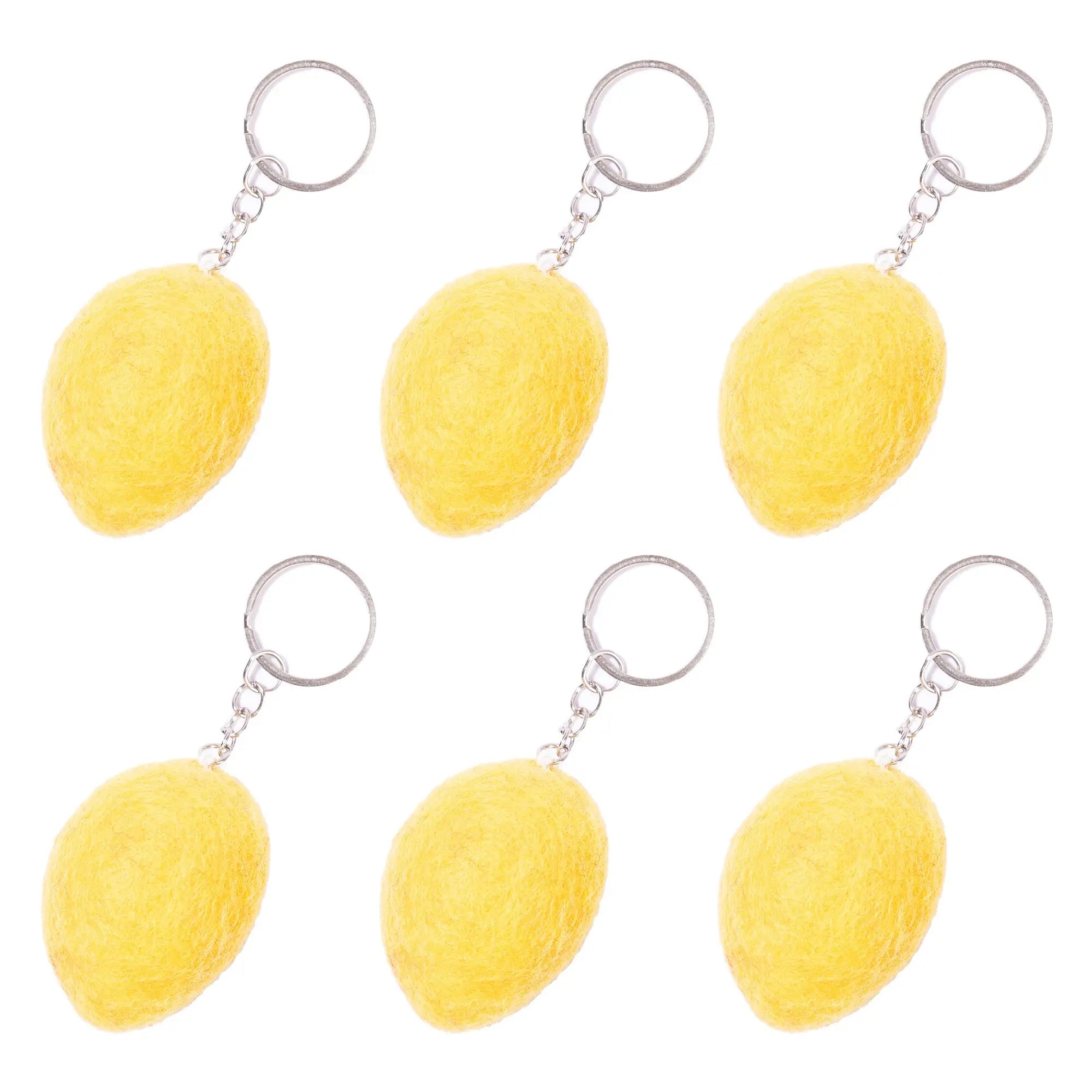 Handmade Felt Smiley Lemon Keyring – Colorful Keychain – Cute Gift or Bag Accessory Best Himalaya