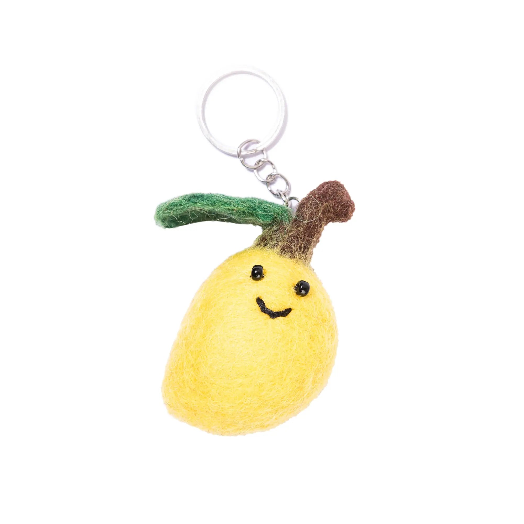 Handmade Felt Smiley Mango Keyring – Colorful Keychain – Cute Gift or Bag Accessory Best Himalaya