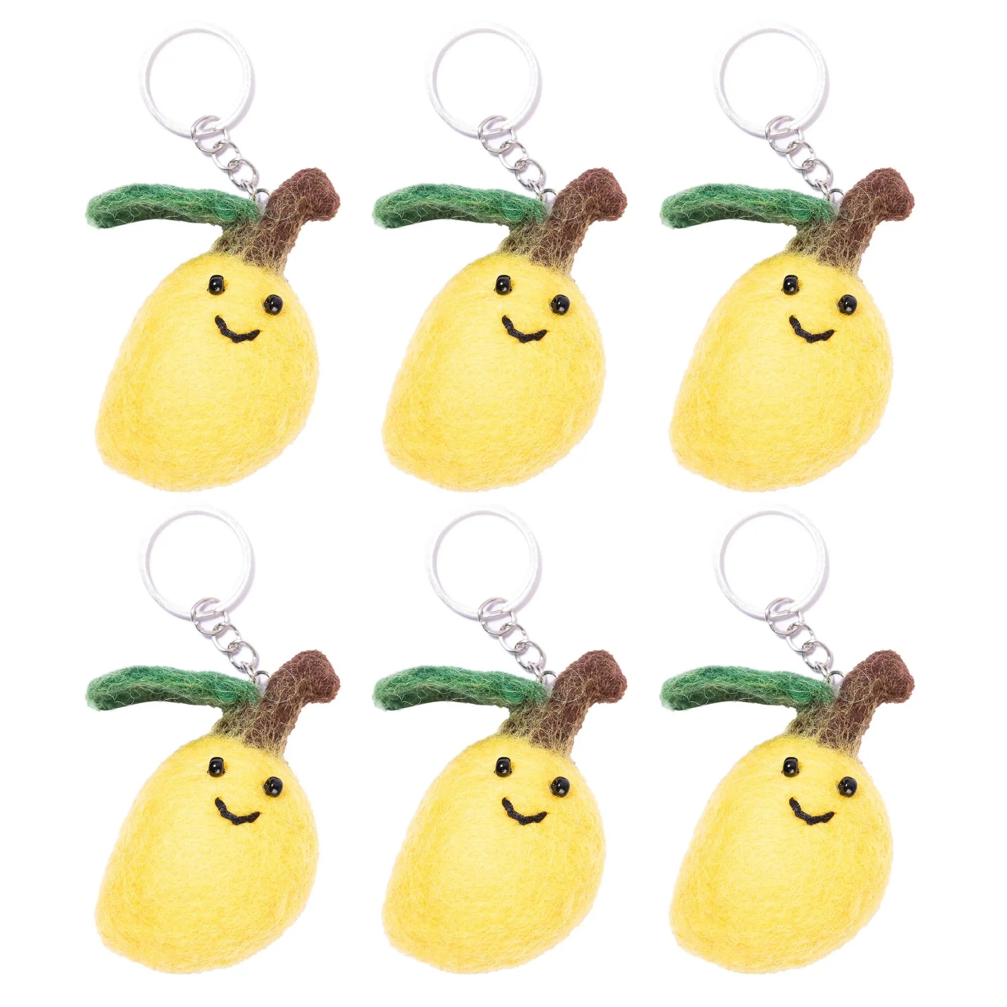 Handmade Felt Smiley Mango Keyring – Colorful Keychain – Cute Gift or Bag Accessory Best Himalaya