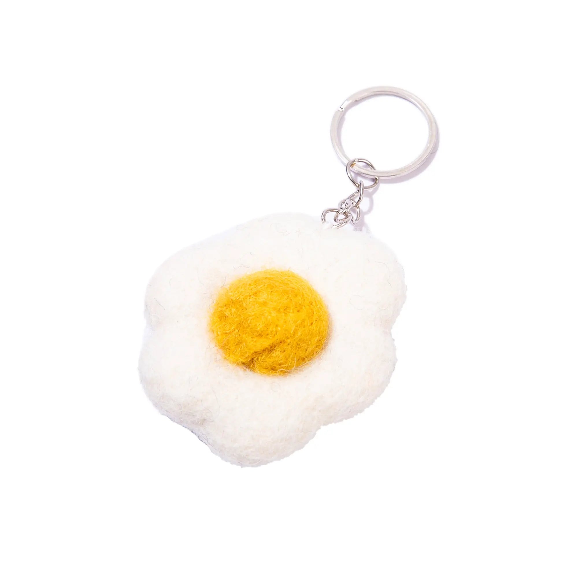 Handmade Felt Smiley Omelette Keyring – Colorful Keychain – Cute Gift or Bag Accessory Best Himalaya