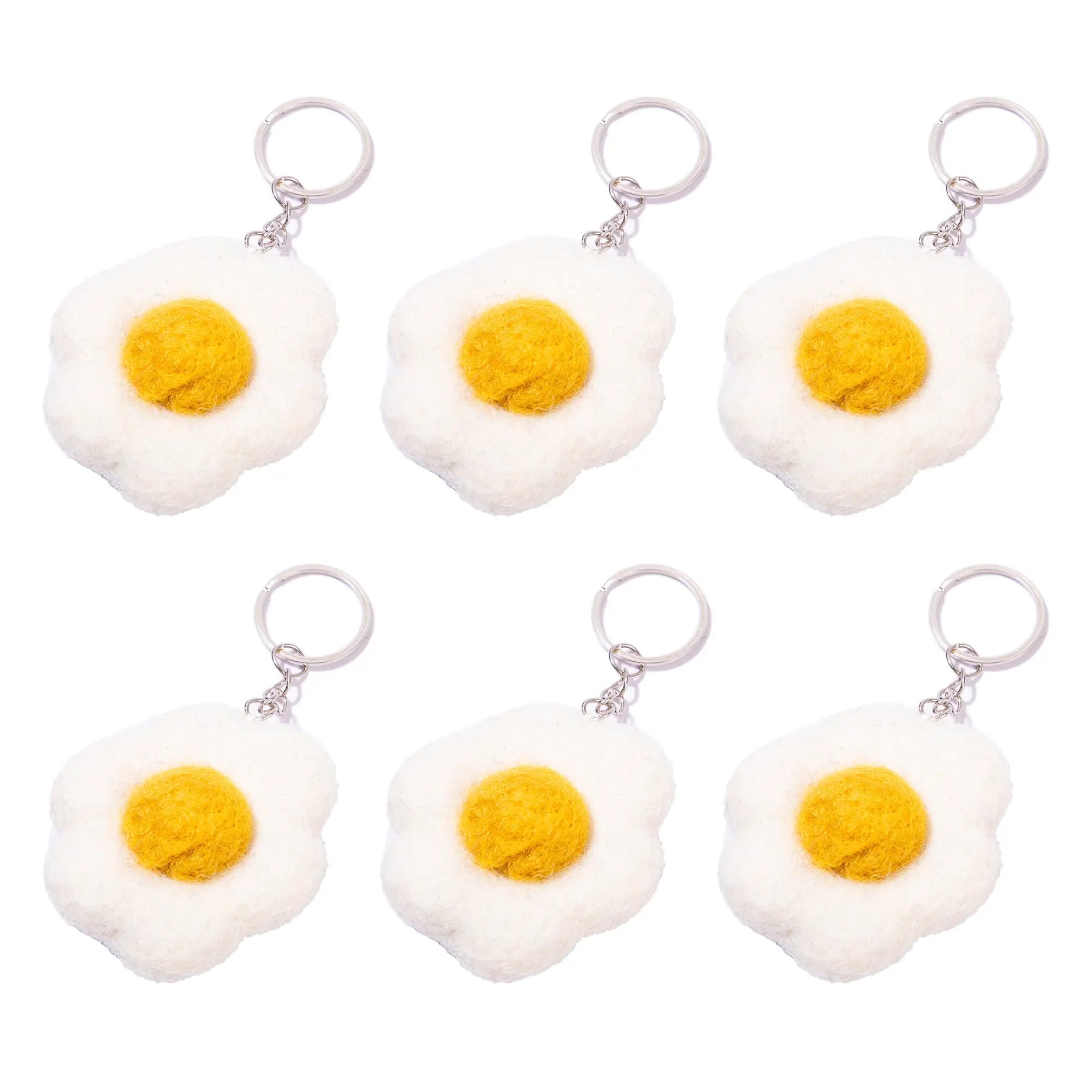 Handmade Felt Smiley Omelette Keyring – Colorful Keychain – Cute Gift or Bag Accessory Best Himalaya
