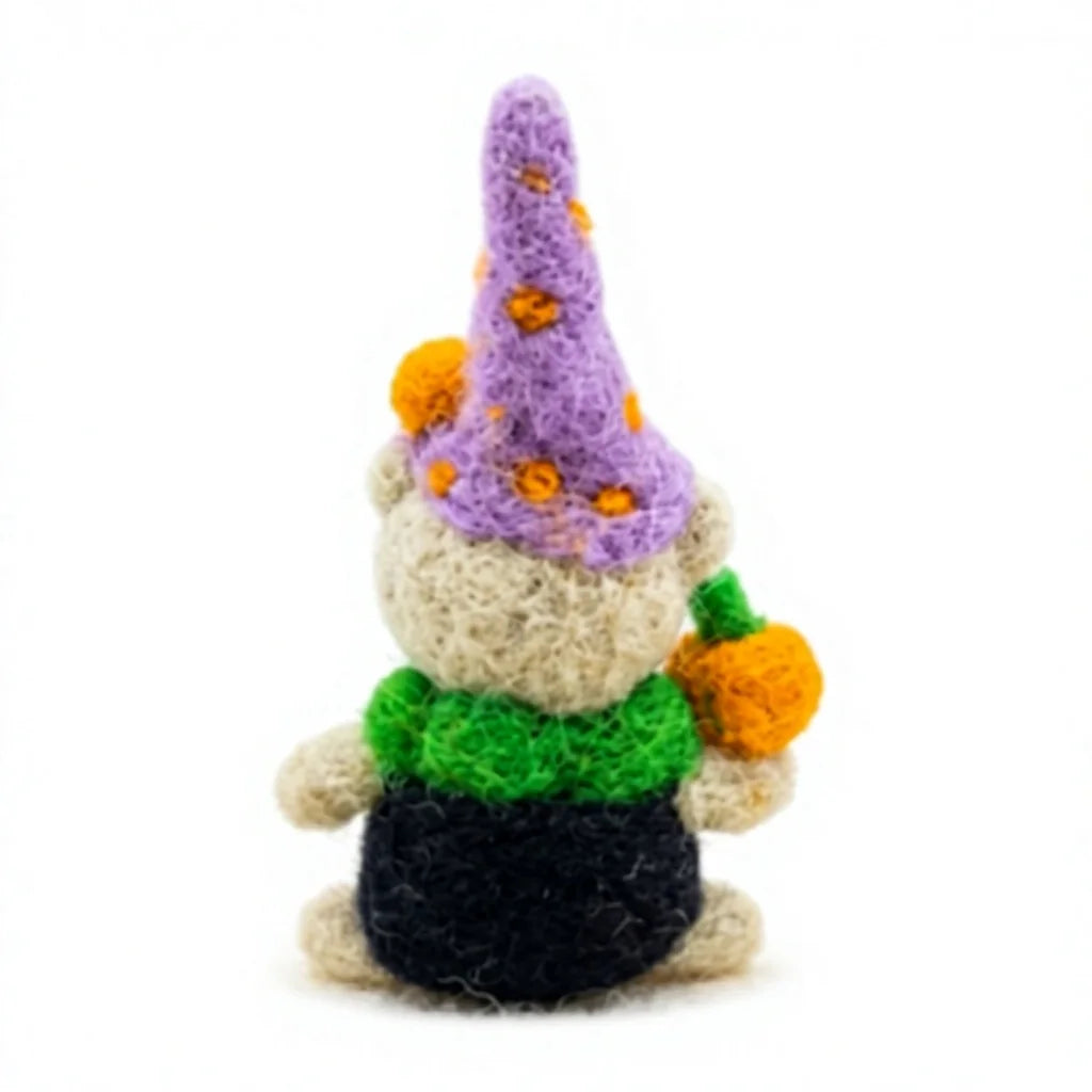 Felt Wool Bear Witch Hat Pumpkin Christmas Ornament Small Animal Decor – view 4