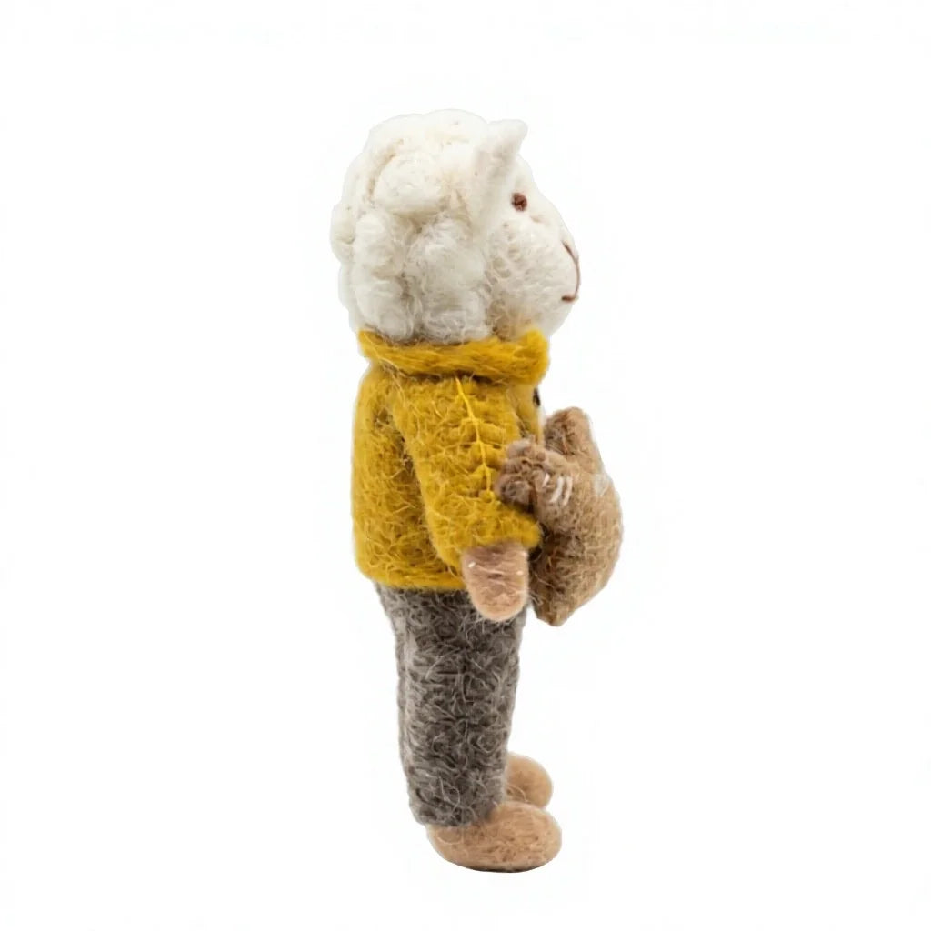 Felt Wool Lamb Doll Christmas Decoration Handmade Eco-Friendly Wall Hanging – view 3
