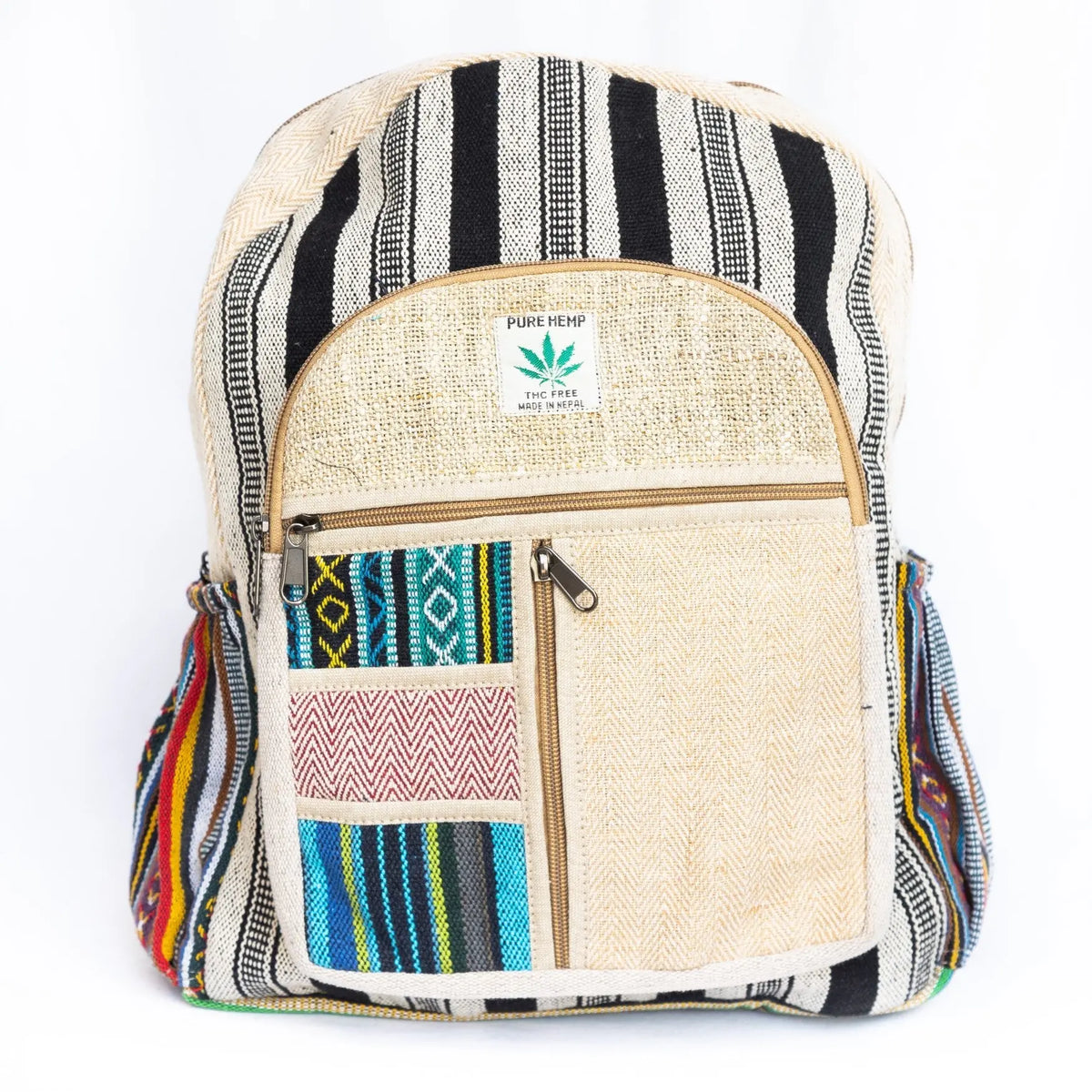 Kailash Himalayan Pure Hemp Black Backpack Black Colored Hemp Backpack– Best Himalaya main image 2