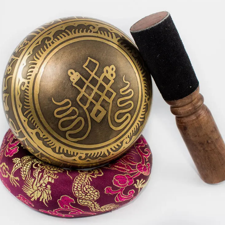 High Quality Antique Tibetan Singing Bowl Buddhist Mantra Carved Design - Best HimalayaBest Himalaya