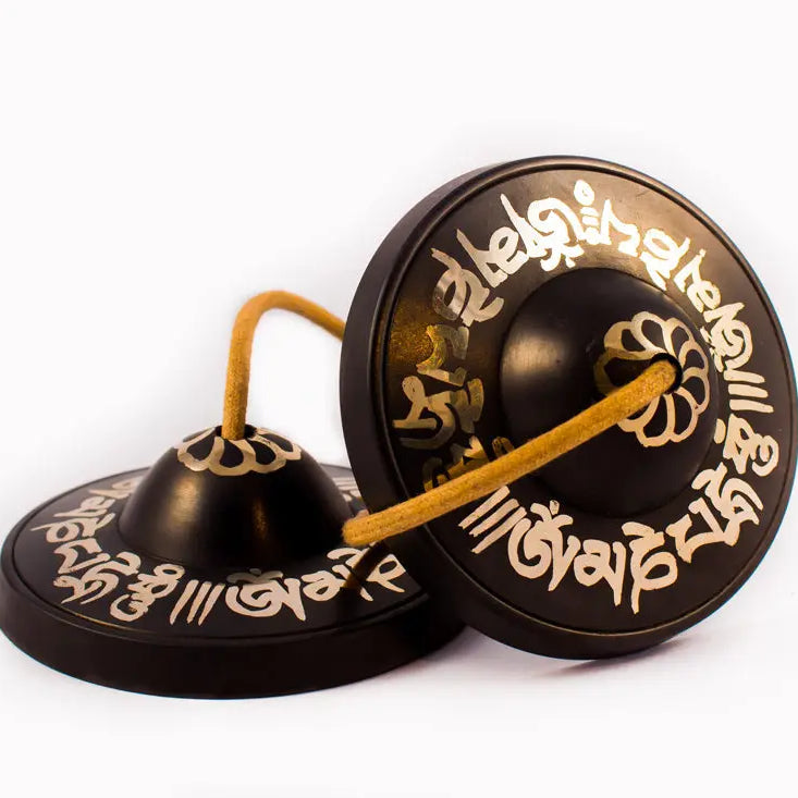 High Quality Special Mantra Etching Bronze tingsha cymbal - Best HimalayaBest Himalaya