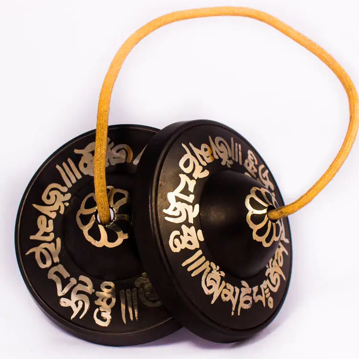 High Quality Special Mantra Etching Bronze tingsha cymbal - Best HimalayaBest Himalaya