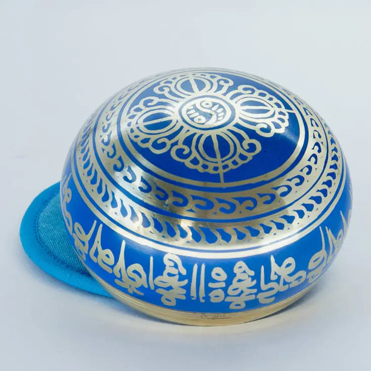 Nepal Handmade Tibetan Blue Mat Set Singing Bowl - Best HimalayaBest Himalaya