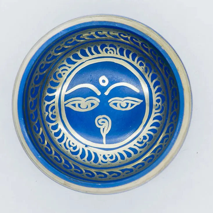 Nepal Handmade Tibetan Blue Mat Set Singing Bowl - Best HimalayaBest Himalaya