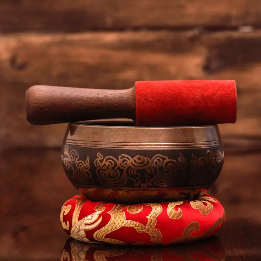 Ohm Carved Tibetan Handmade Singing Bowl - Best Himalaya