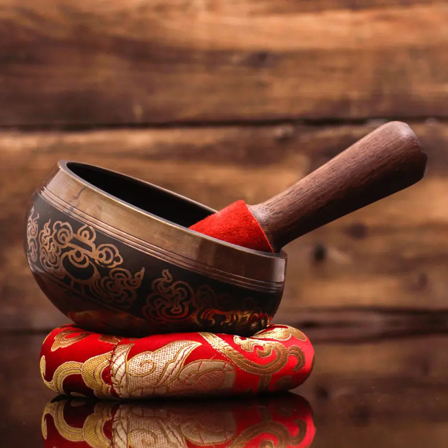 Ohm Carved Tibetan Handmade Singing Bowl - Best Himalaya