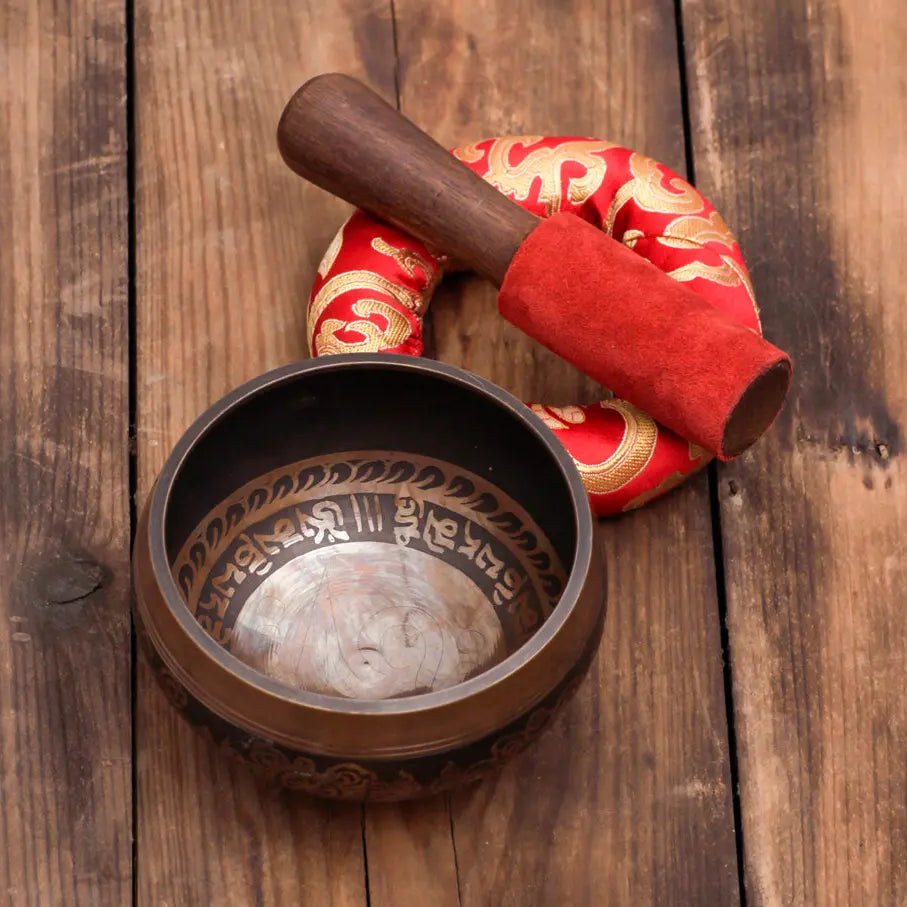 Ohm Carved Tibetan Handmade Singing Bowl - Best Himalaya