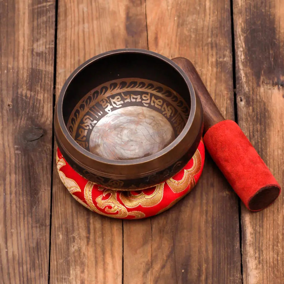 Ohm Carved Tibetan Handmade Singing Bowl - Best Himalaya