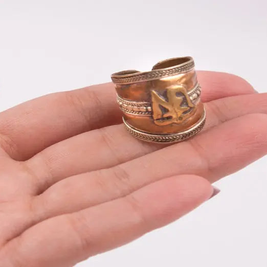Ohm Crafted Tibetan Copper Adjustable Lucky Fibger Ring - Best HimalayaBest Himalaya