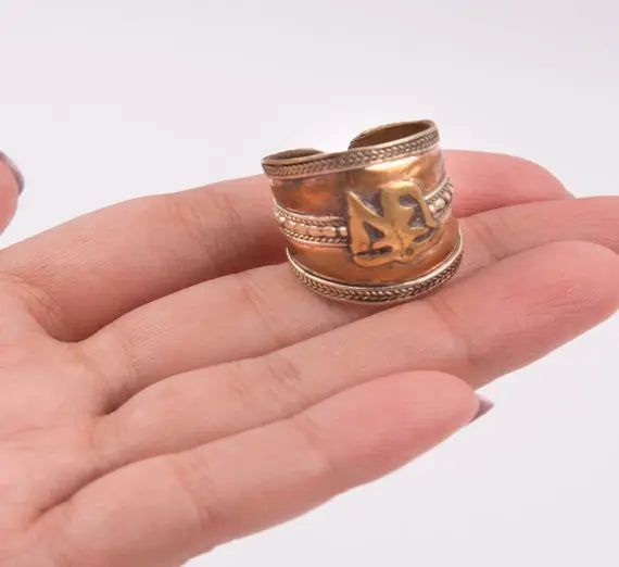 Ohm Crafted Tibetan Copper Adjustable Lucky Fibger Ring - Best HimalayaBest Himalaya