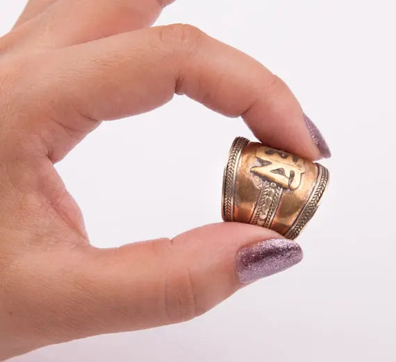 Ohm Crafted Tibetan Copper Adjustable Lucky Fibger Ring - Best HimalayaBest Himalaya
