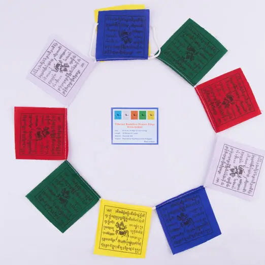 Om Mani Padme Hum Mantra Printed Tibetan Buddhist Prayer Flag - Best HimalayaBest Himalaya