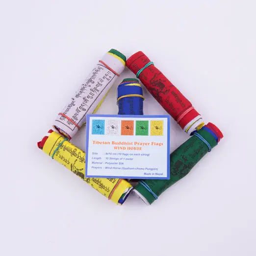Om Mani Padme Hum Mantra Printed Tibetan Buddhist Prayer Flag - Best HimalayaBest Himalaya