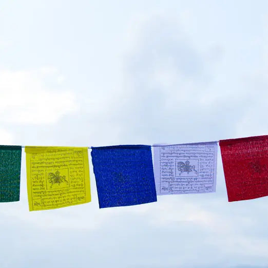 Om Mani Padme Hum Mantra Printed Tibetan Buddhist Prayer Flag - Best HimalayaBest Himalaya