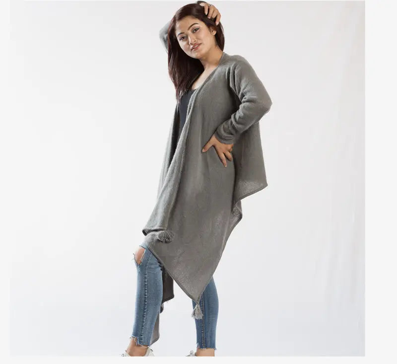 Pure Pashmina High-Low Style Outer - Best HimalayaBest Himalaya
